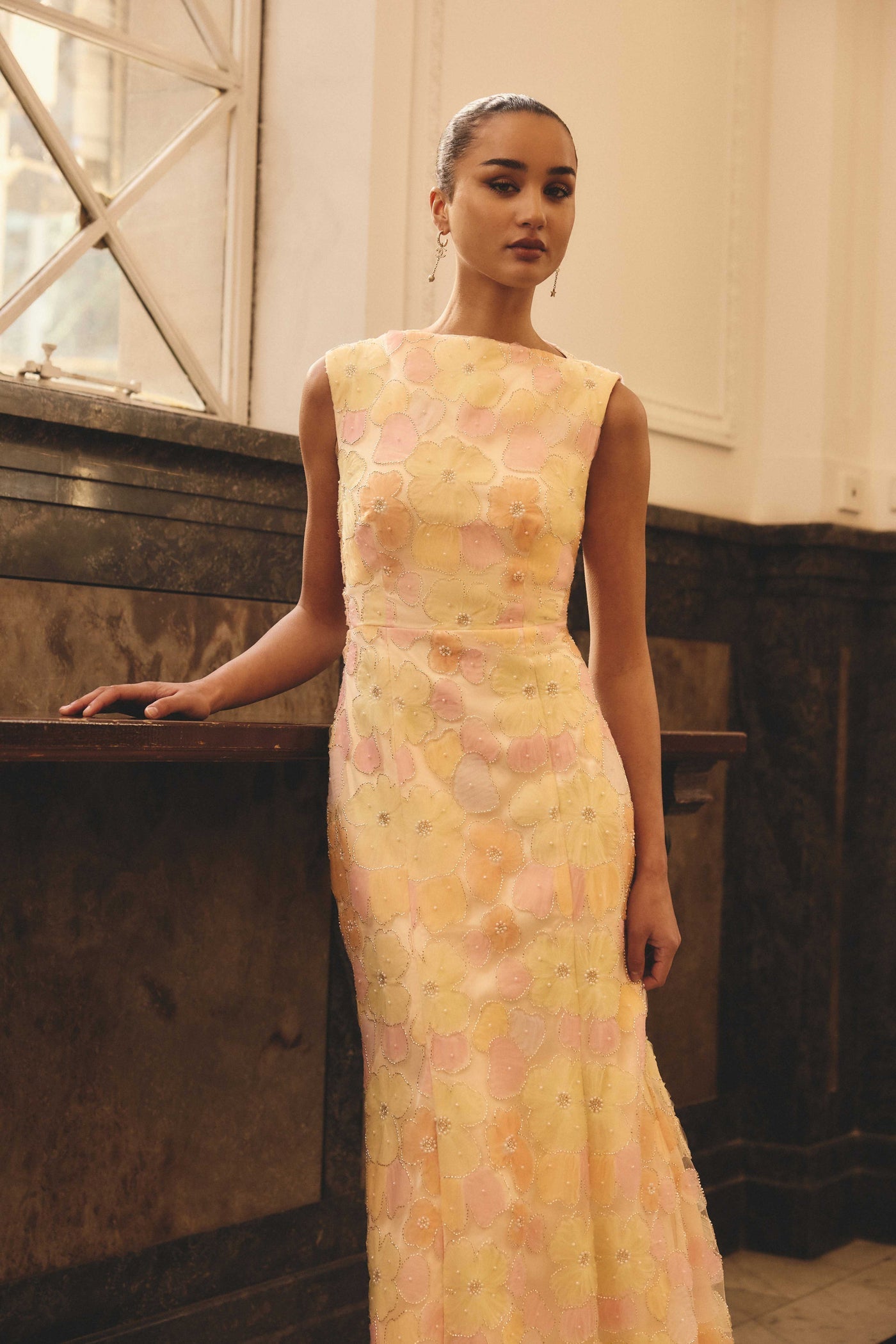 Elliatt Zaria yellow embellished gown