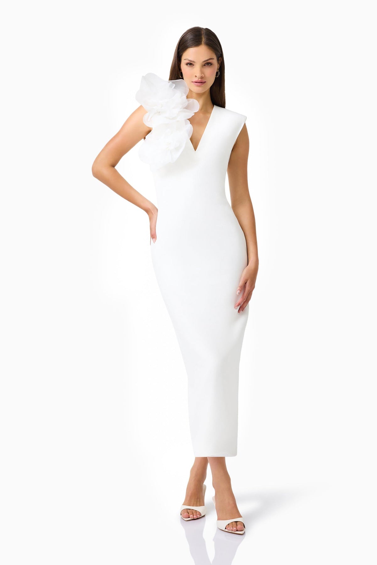 Verdessa V-Neck Maxi Dress in Raspberry