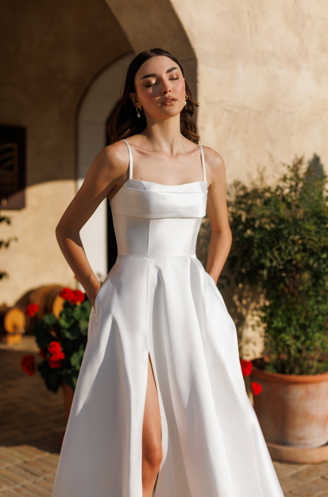 Tina holly white mikado gown
