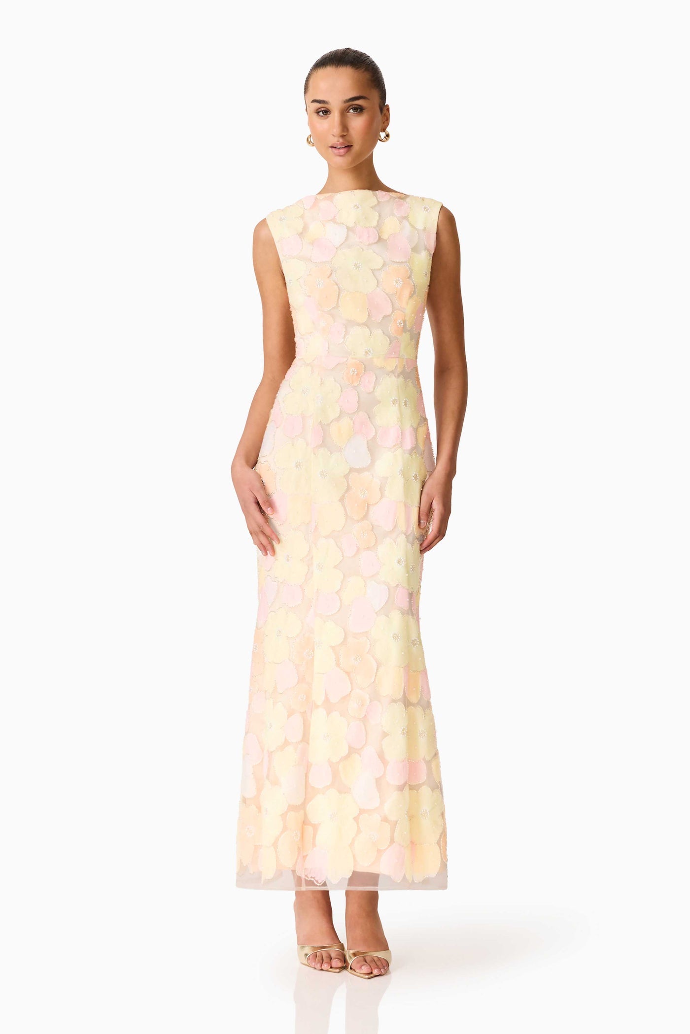 Elliatt Zaria yellow embellished gown