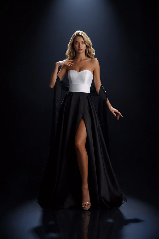 Nicoletta colour block mikado ball gown