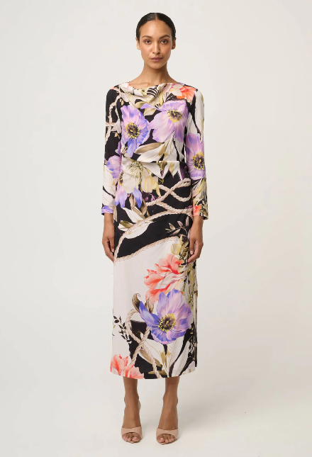 Once was JAYDEN CUPRO VISCOSE STRETCH DRESS IN TANGLED BLOSSOM
