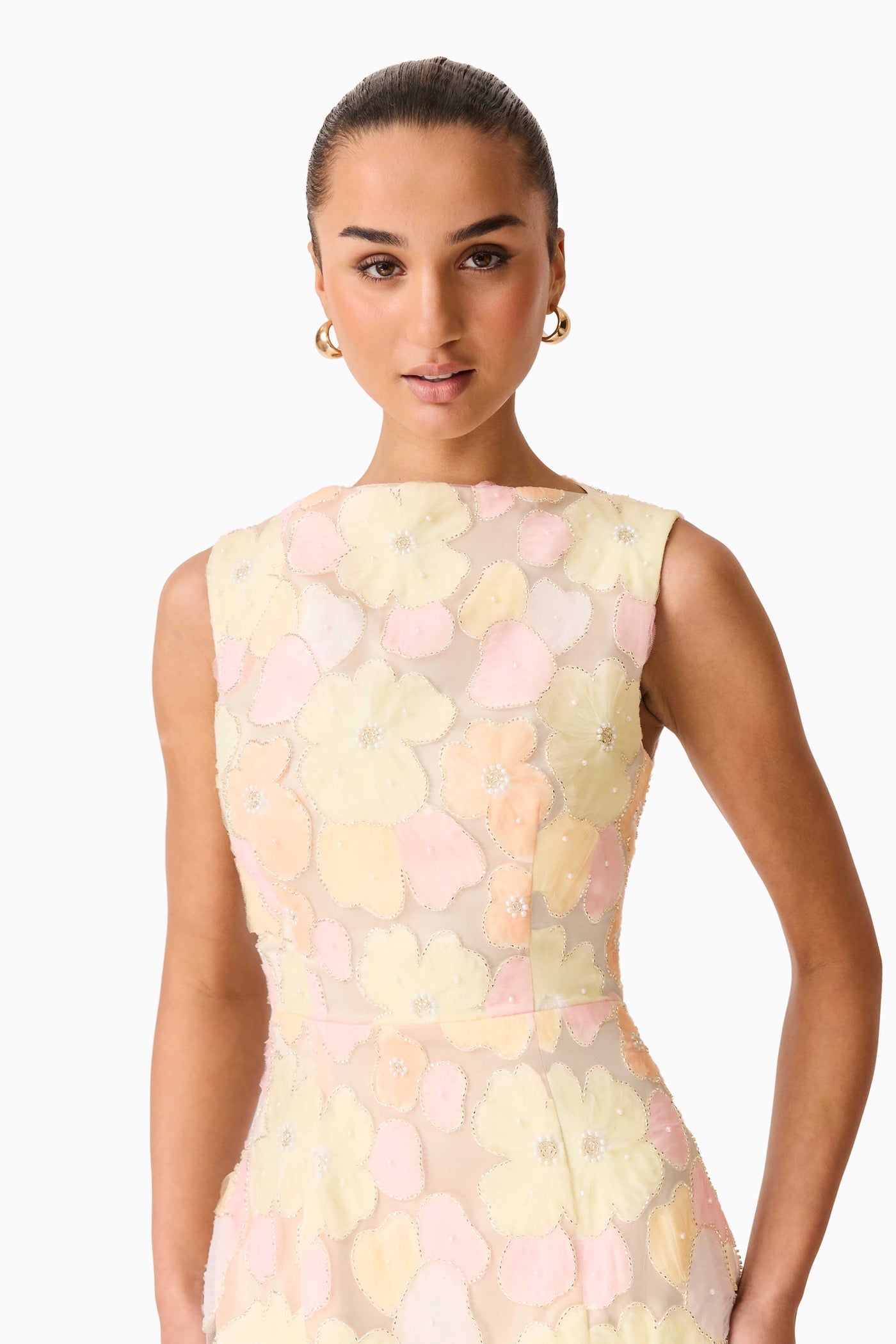 Elliatt Zaria yellow embellished gown