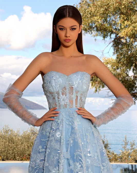 Nicoletta full length beaded gala gown
