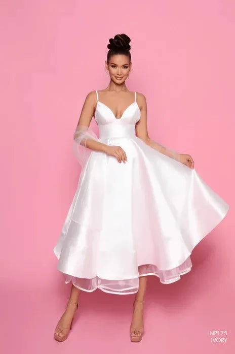 NICOLETTA  mikado satin cocktail gown