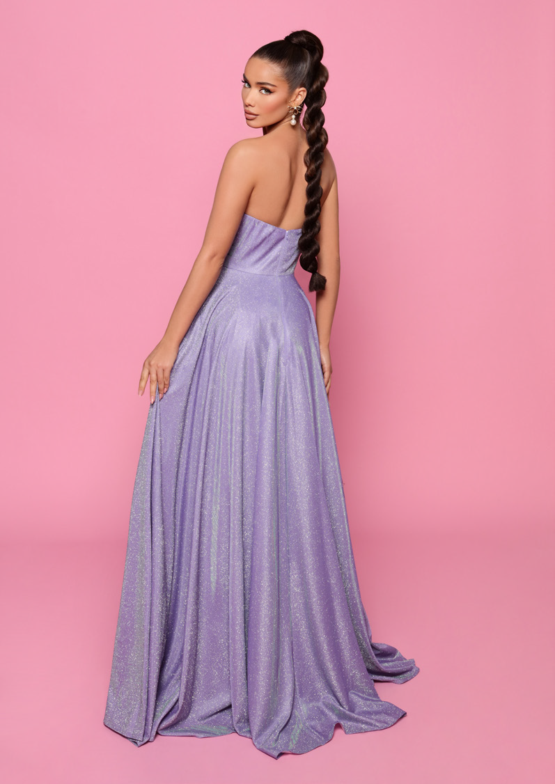 NICOLETTA shimmering elegant cowl neckline gown