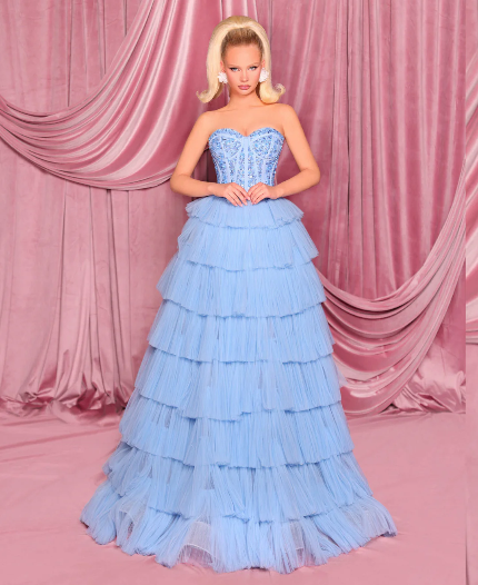 Nicoletta Sequin Beaded Corset Ball Gown