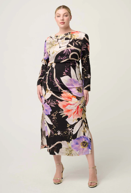 Once was JAYDEN CUPRO VISCOSE STRETCH DRESS IN TANGLED BLOSSOM