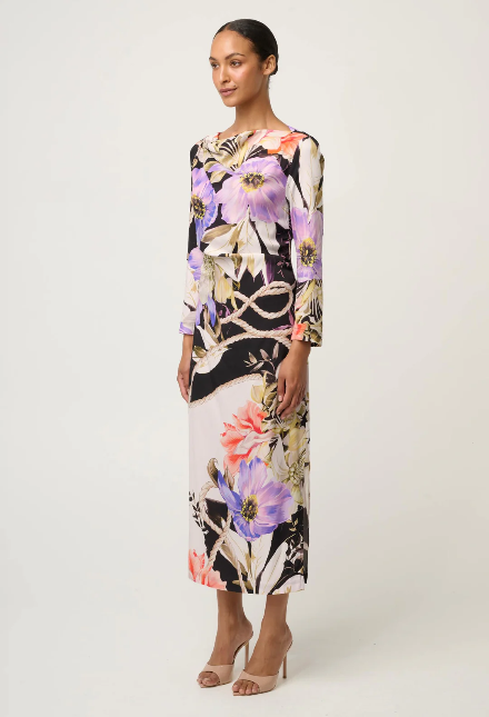Once was JAYDEN CUPRO VISCOSE STRETCH DRESS IN TANGLED BLOSSOM
