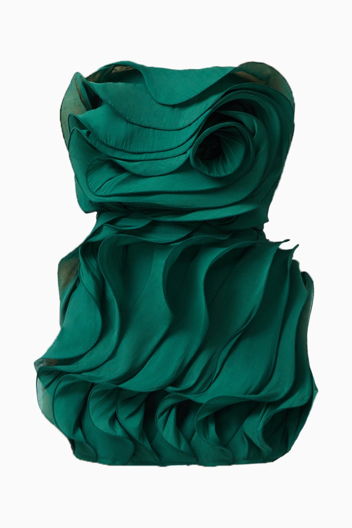 Elliatt Eloria Ruffle Mini Dress in Forest Green
