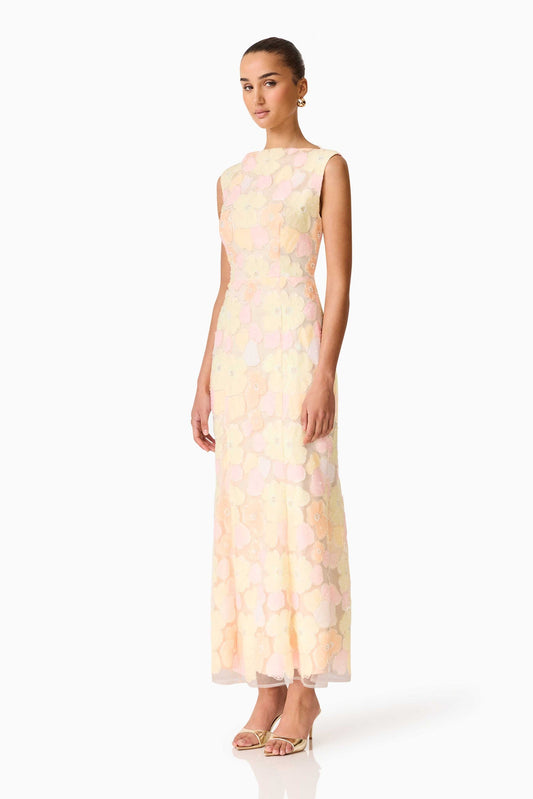 Elliatt Zaria yellow embellished gown