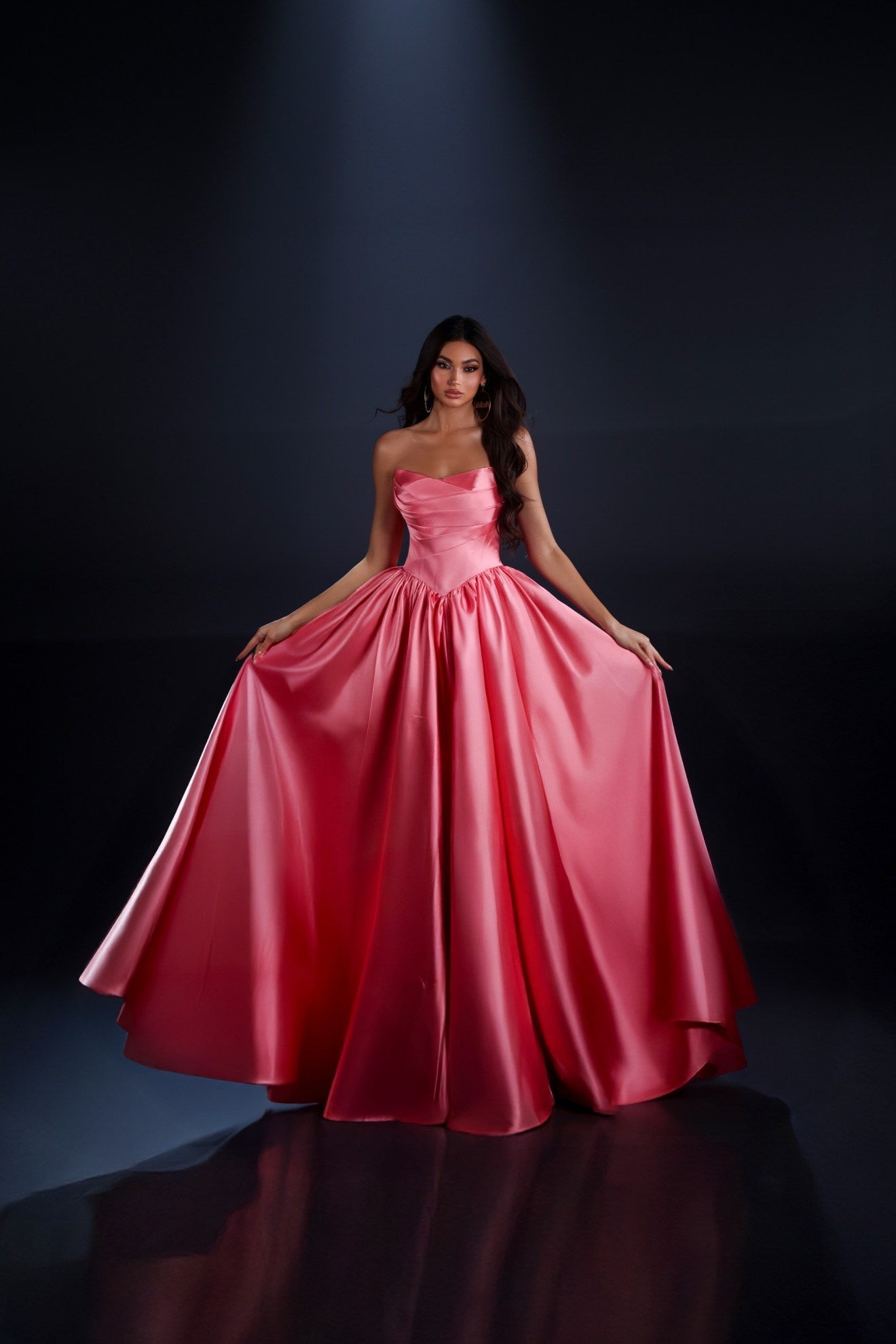 Nicoletta strapless mikado satin gala gown