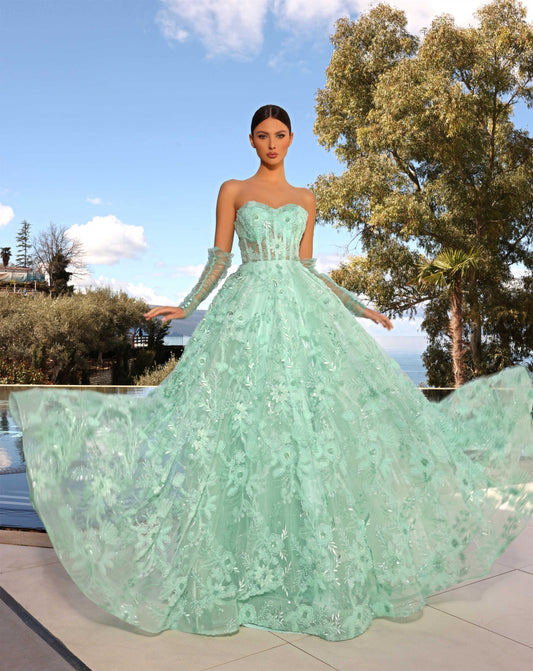 Nicoletta full length beaded gala gown