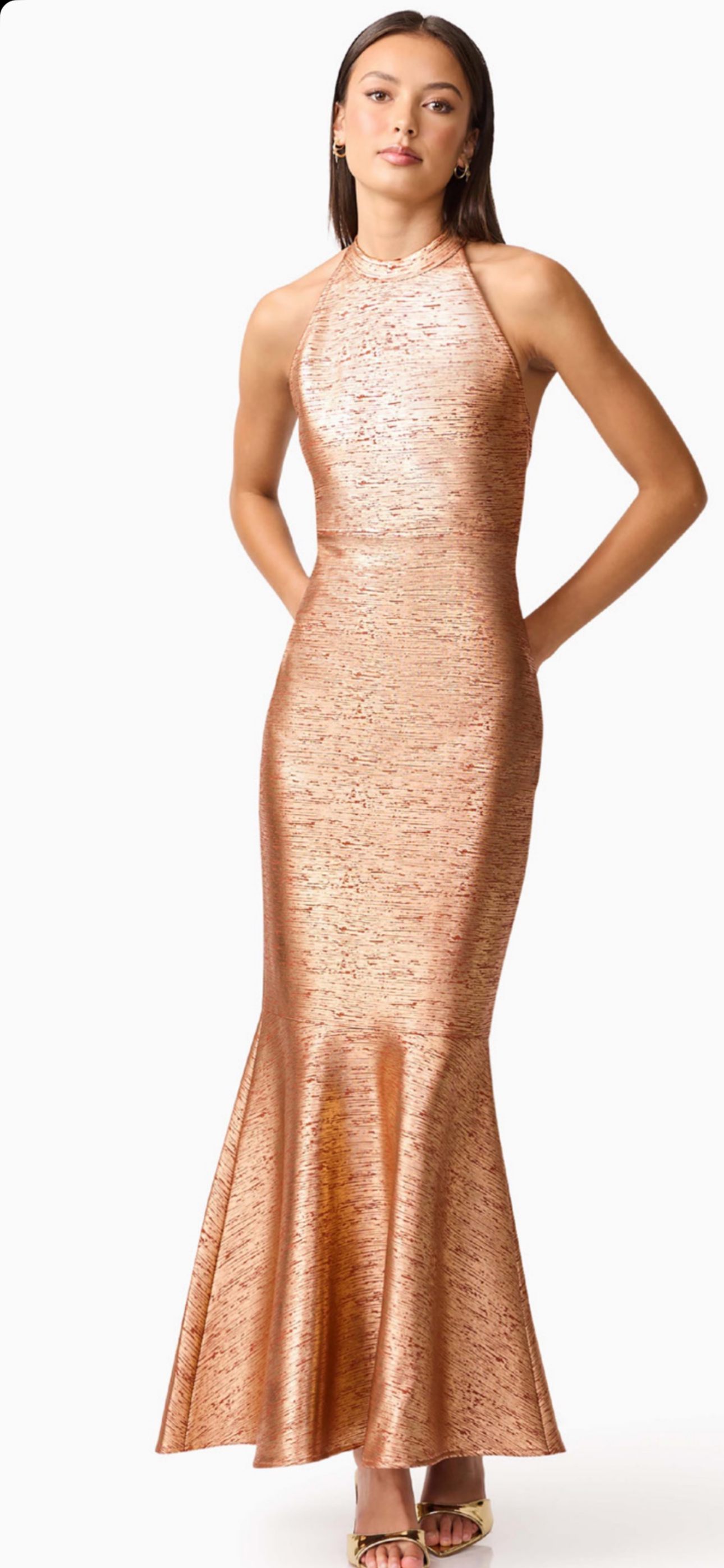 Elliatt Rhian halter Rust bandage midi