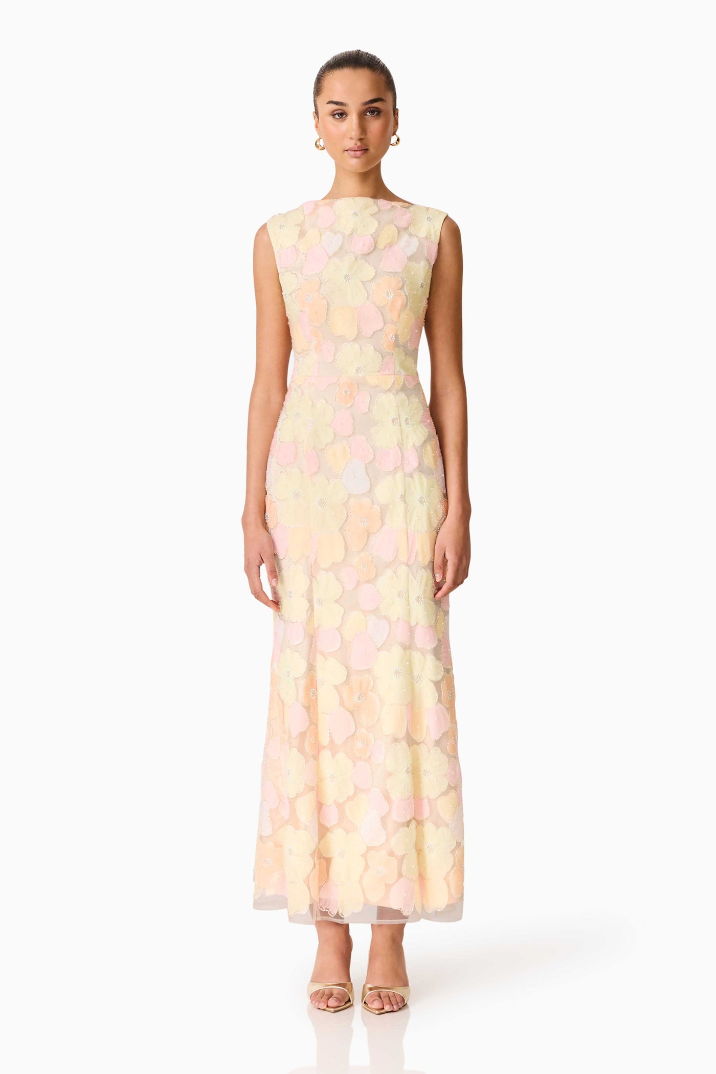 Elliatt Zaria yellow embellished gown