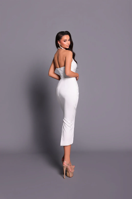 Nicoletta Cocktail dress high neck midi