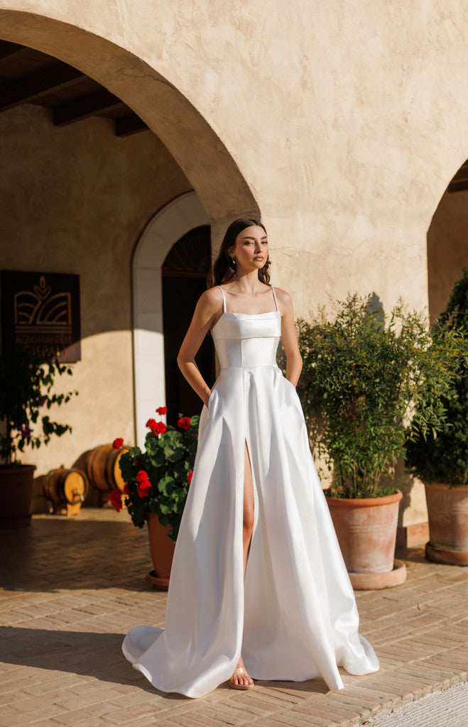 Tina holly white mikado gown