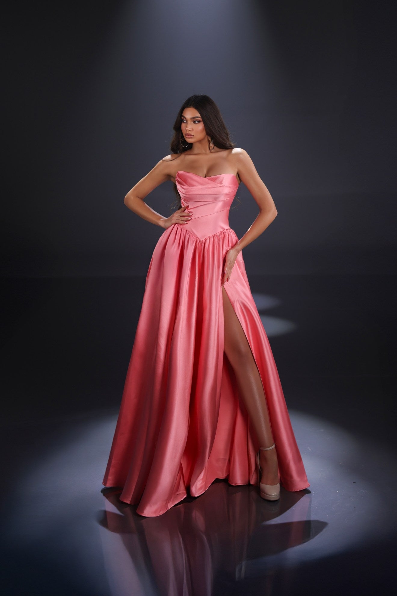Nicoletta strapless mikado satin gala gown