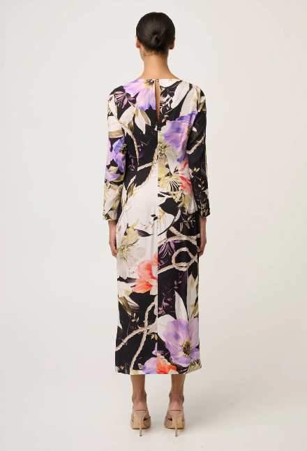 Once was JAYDEN CUPRO VISCOSE STRETCH DRESS IN TANGLED BLOSSOM