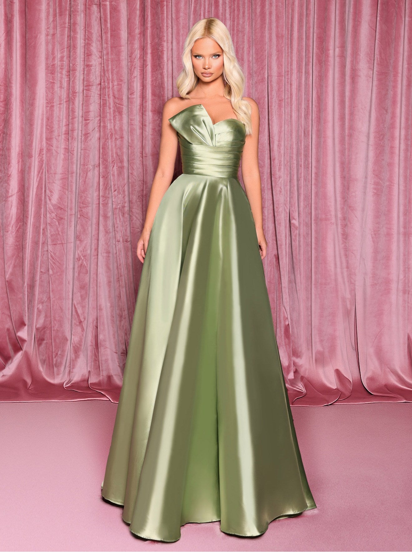 Nicoletta mikado satin strapless ball gown