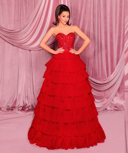 Nicoletta Sequin Beaded Corset Ball Gown