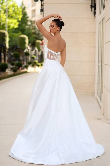 Tina Holly stunning mikado satin full skirt white gown
