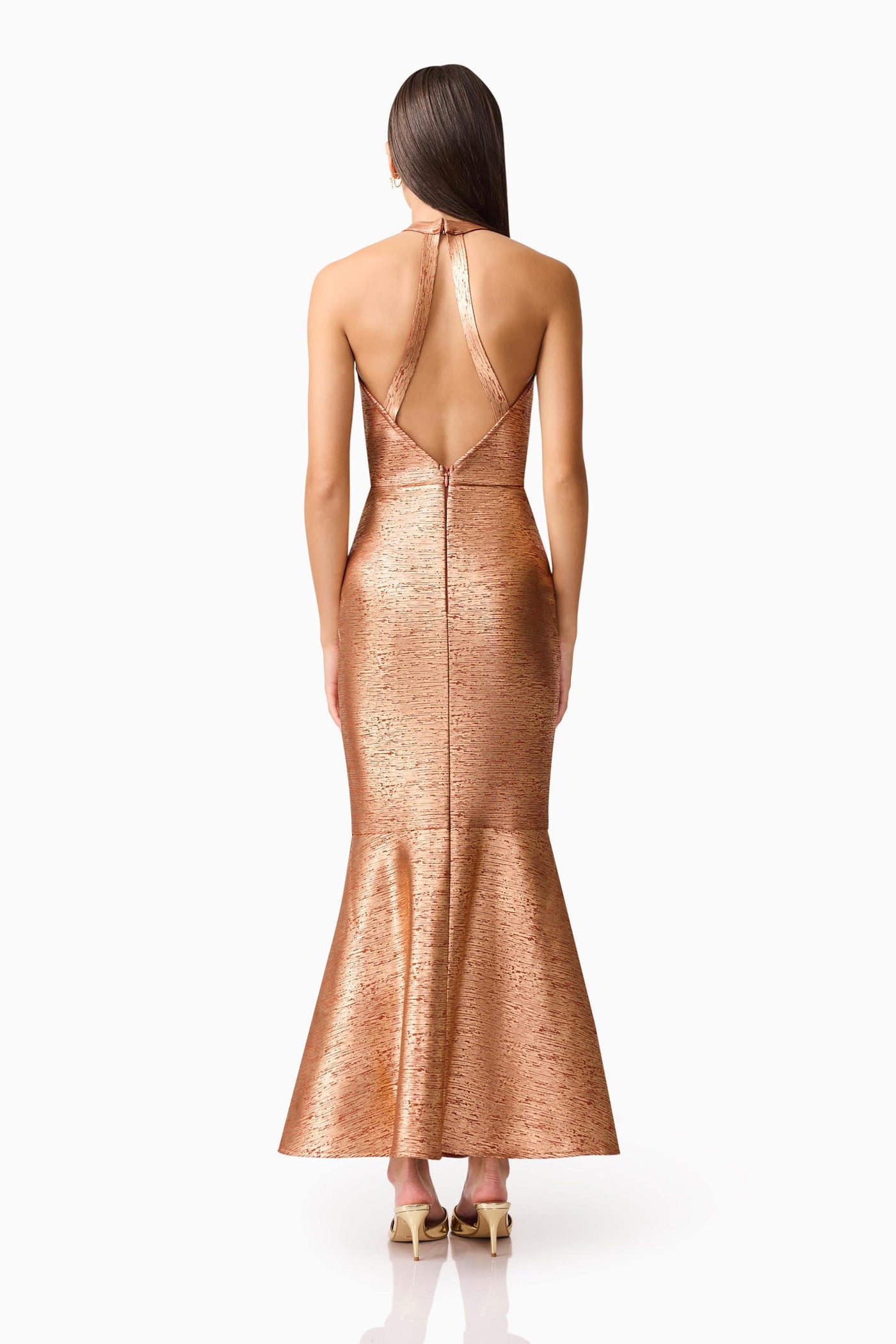 Elliatt Rhian halter Rust bandage midi
