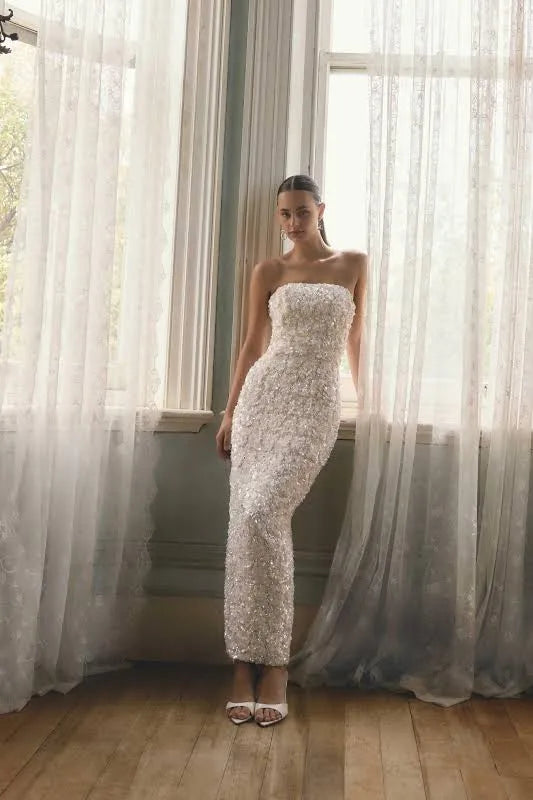 Elliatt Silvana beaded column gown