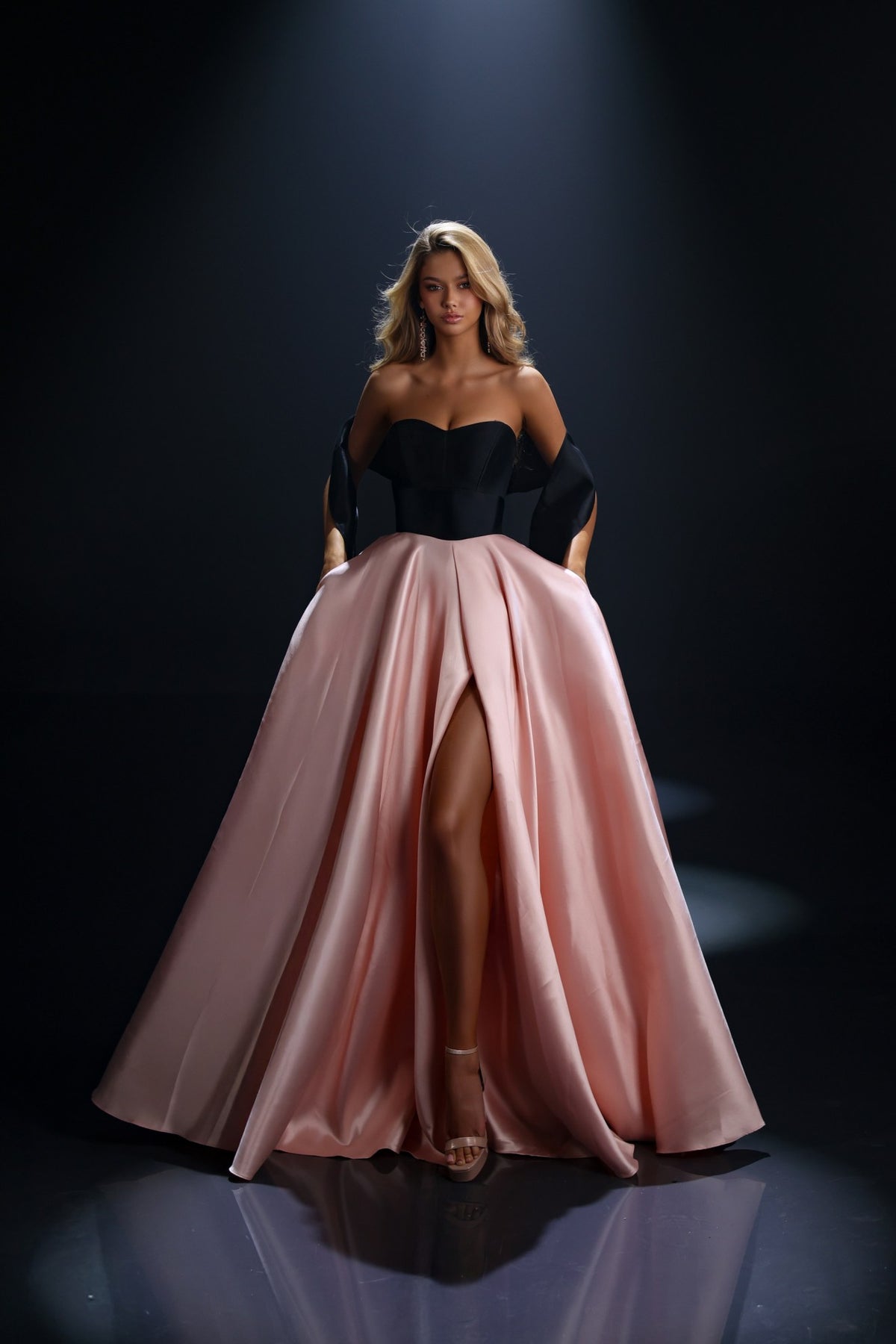 Nicoletta colour block mikado ball gown