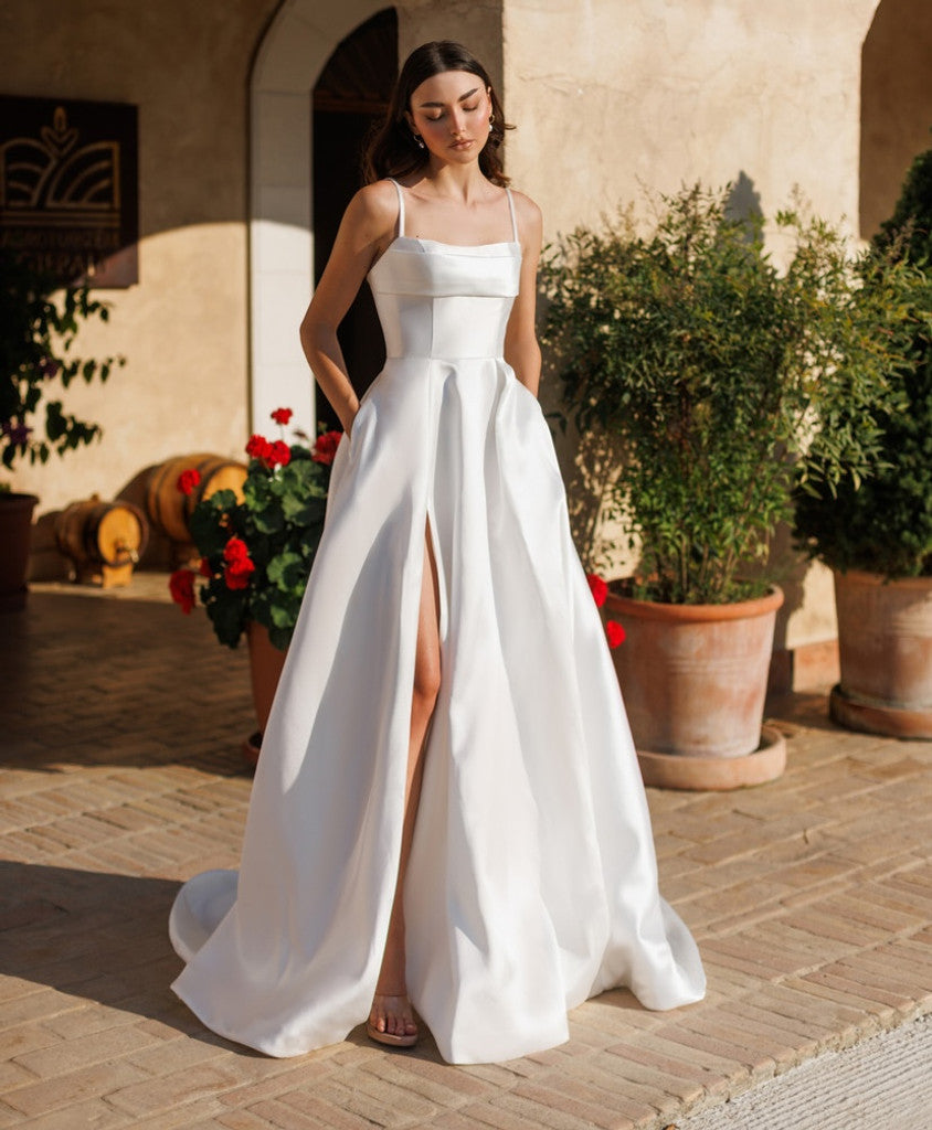 Tina holly white mikado gown