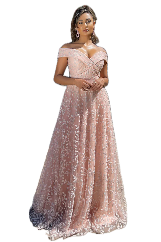 Jadore Evening Gown – Luxurious fully beaded gown in Pink