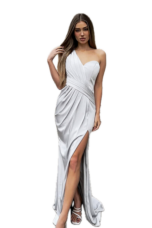 Jadore  Gown – Elegant One-Shoulder Evening Dress with Ruched Waist