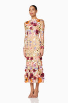ELLIATT Shannon Dress - Multi - Bread Boutique  - absolutely stunning, asymmetrical, dress, ELLIATT, GLAMOROUS, GORGEOUS, LACE, LONG SLEEVED, MULTI COLOURED, nude, SEXY, sleeved, SOFT, SOPHISTICATED, sophisticaterd, STUNNING, stylish, SUPERB, WAISTED - Darwin boutique - Darwin fashion