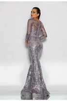 J'ADORE AUSTRALIA GOWN - GREY - Bread Boutique  - absolutely stunning, asymmetrical, GLAMOROUS, J'ADORE, JX4013, SHIMMER, SOPHISTICATED, STUNNING, WAISTED - Darwin boutique - Darwin fashion