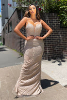 J’ADORE  AUSTRALIA FULLY BEADED GOWN - NUDE - Bread Boutique  - absolutely stunning, asymmetrical, GLAMOROUS, GORGEOUS, GOWNS, JX5026, JX5033, SEQUINED, SEXY, SHIMMERING, silver, SOFT, SOPHISTICATED, sophisticaterd, STRAPLESS, STUNNING, SUPERB, WAISTED - Darwin boutique - Darwin fashion