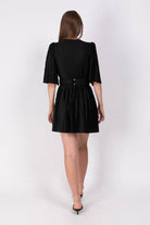 SABINA MUSAYEV PRIMEROSE DRESS - BLACK - Bread Boutique  - asymmetrical, black, dress, GLAMOROUS, GORGEOUS, puffed sleeve, SABINA MUSAYEV, SEXY, sleeved, SOFT, SOPHISTICATED, STUNNING, stylish, SUPERB, WAISTED - Darwin boutique - Darwin fashion