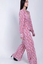 SABINA MUSAYEV HAISLEY PANT - IVORY FLORAL PRINT - Bread Boutique  - asymmetrical, floaty, floral, FLOWERS, flowy, GLAMOROUS, GORGEOUS, loose fit, PANT, pants, polyester, printedfloral, SABINA MUSAYEV, SEXY, SHIMMER, SOFT, SOPHISTICATED, sophisticaterd, STRETCHY, STUNNING, SUPERB, WAISTED - Darwin boutique - Darwin fashion