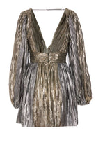 SABINA MUSAYEV GLAUSE MINI DRESS - Bread Boutique  - asymmetrical, GLAMOROUS, gold, GORGEOUS, GOWNS, LONG SLEEVED, polyester, SABINA MUSAYEV, SATIN, SEXY, SHIMMERING, silver, SOFT, SOPHISTICATED, sophisticaterd, STUNNING, stylish, SUPERB, WAISTED - Darwin boutique - Darwin fashion