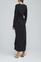 ACLER CARLINGFORD DRESS - Bread Boutique  - asymmetrical, charcoal, dress, flowy, GLAMOROUS, LONG SLEEVED, loose fit, pleated, SEXY, shiny, SOFT, SOPHISTICATED, STRETCHY, STUNNING, WAISTED - Darwin boutique - Darwin fashion