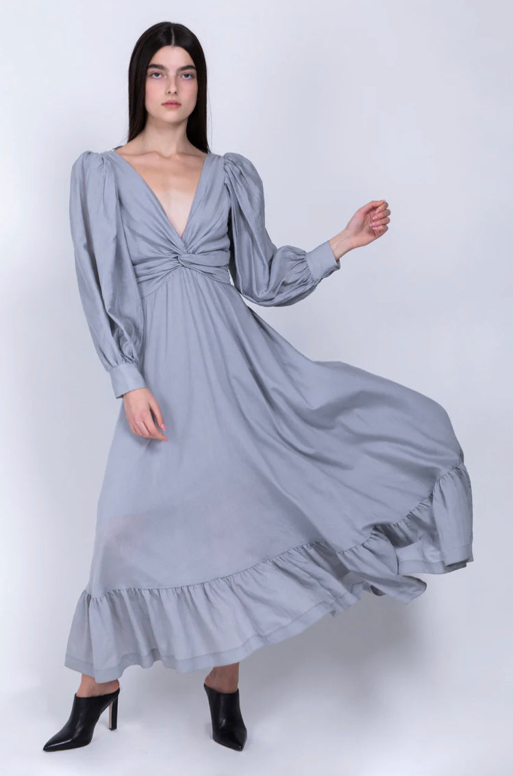 SABINA MUSAYEV FRIDA DRESS - Bread Boutique  - absolutely stunning, asymmetrical, dress, GLAMOROUS, GORGEOUS, grey, LONG SLEEVED, midi, SABINA MUSAYEV, SEXY, SOFT, SOPHISTICATED, sophisticaterd, STUNNING, stylish, SUPERB, WAISTED - Darwin boutique - Darwin fashion