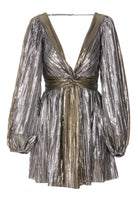 SABINA MUSAYEV GLAUSE MINI DRESS - Bread Boutique  - asymmetrical, GLAMOROUS, gold, GORGEOUS, GOWNS, LONG SLEEVED, polyester, SABINA MUSAYEV, SATIN, SEXY, SHIMMERING, silver, SOFT, SOPHISTICATED, sophisticaterd, STUNNING, stylish, SUPERB, WAISTED - Darwin boutique - Darwin fashion