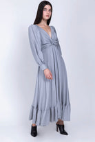 SABINA MUSAYEV FRIDA DRESS - Bread Boutique  - absolutely stunning, asymmetrical, dress, GLAMOROUS, GORGEOUS, grey, LONG SLEEVED, midi, SABINA MUSAYEV, SEXY, SOFT, SOPHISTICATED, sophisticaterd, STUNNING, stylish, SUPERB, WAISTED - Darwin boutique - Darwin fashion